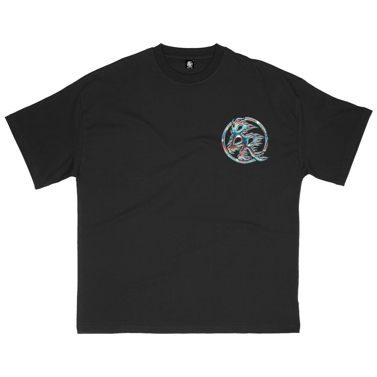 Mixed Color Logo Black Tee