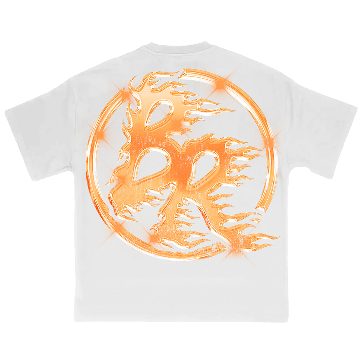 Flaming Dice Roll White Tee