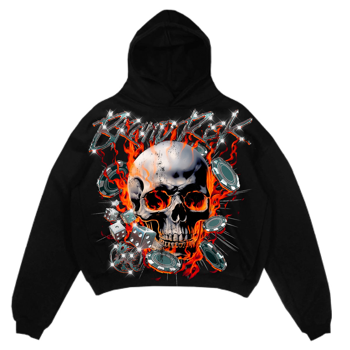 Flaming Chips Black Hoodie