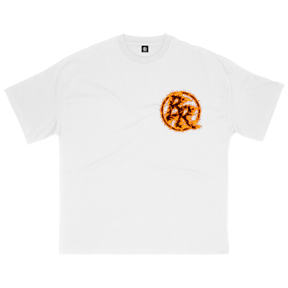 Flaming Logo White Tee